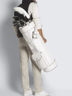 Hot Brioni White grained leather golf club holder