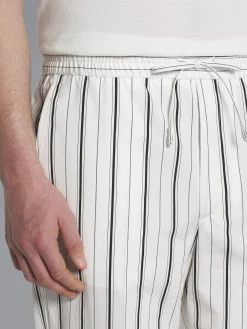 Fashion Brioni White, grey and black striped cotton Asolo trousers