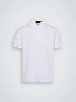 Online Brioni organic cotton short-sleeved polo White
