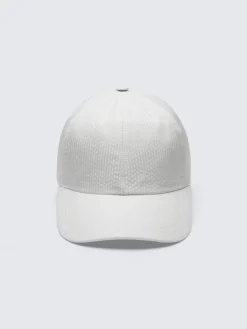Outlet Brioni silk seersucker baseball hat White