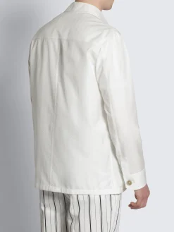 Sale Brioni White silk seersucker workwear jacket